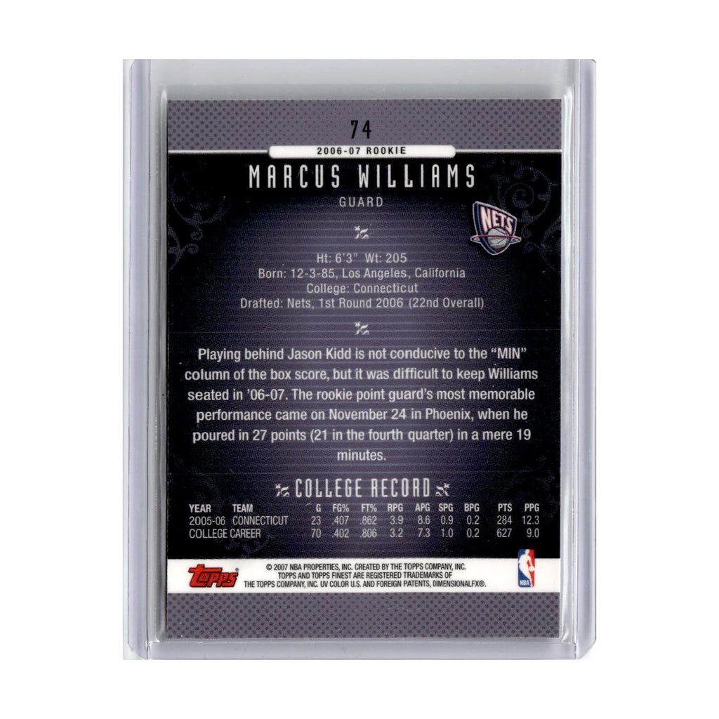 2006 Finest Marcus Williams RC Nets #74