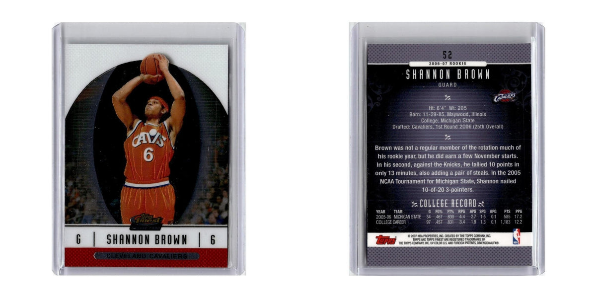 2006 Finest Shannon Brown RC Cavaliers #52