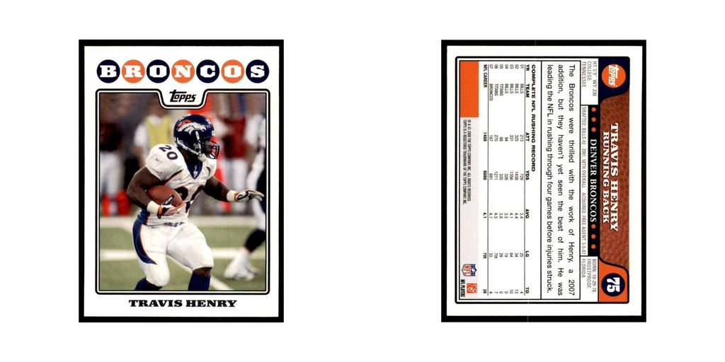 2008 Topps Travis Henry Broncos #75
