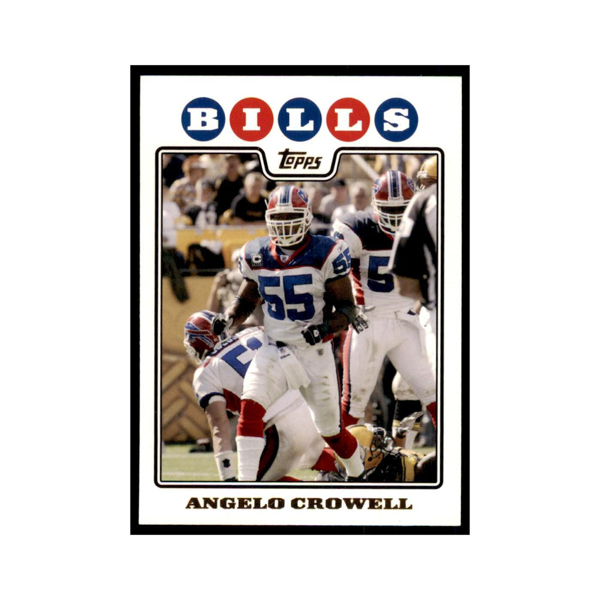 2008 Topps Angelo Crowell gold letters Bills #240