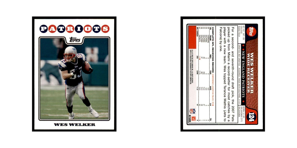 2008 Topps Wes Welker Patriots #124