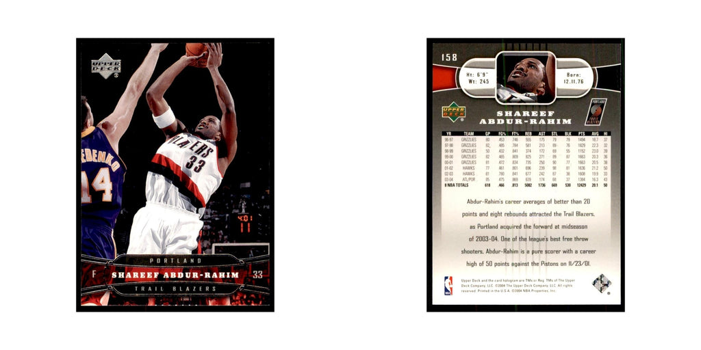 2004 Upper Deck Shareef Abdur-Rahim Blazers #158