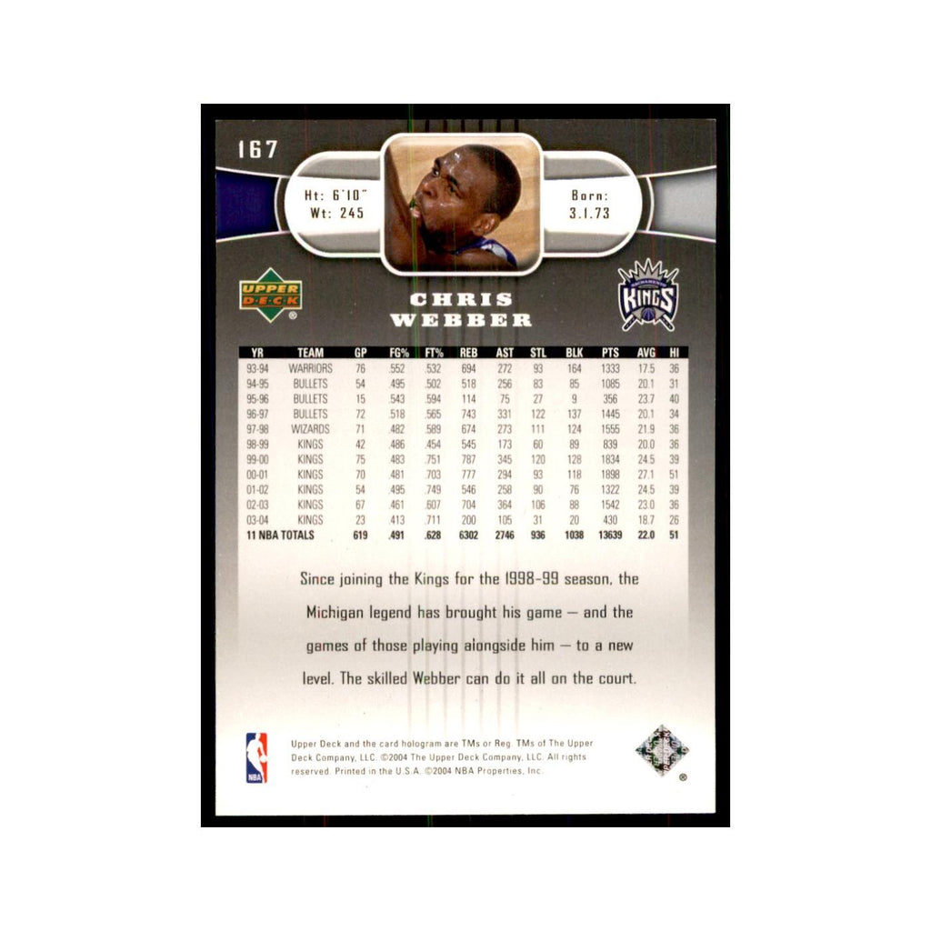 2004 Upper Deck Chris Webber Kings #167