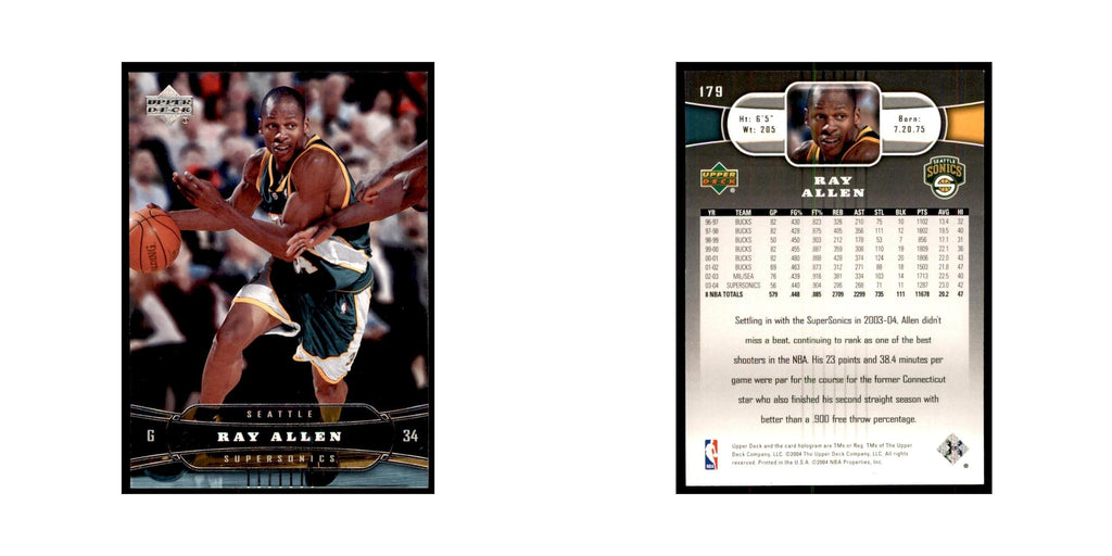 2004 Upper Deck Ray Allen Seattle SuperSonics #179