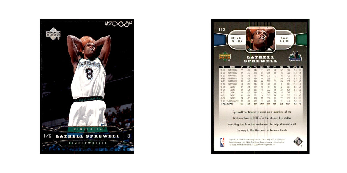 2004 Upper Deck Latrell Sprewell Timberwolves #113