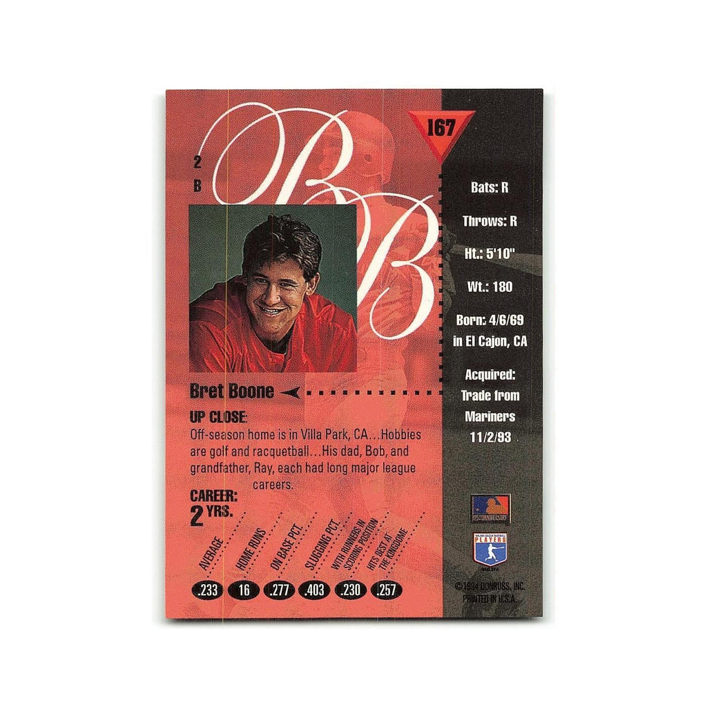 Bret Boone 1994 Studio #167 Cincinnati Reds Baseball Card NM