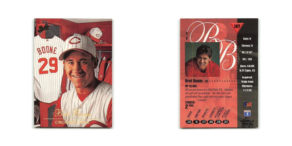 Bret Boone 1994 Studio #167 Cincinnati Reds Baseball Card NM