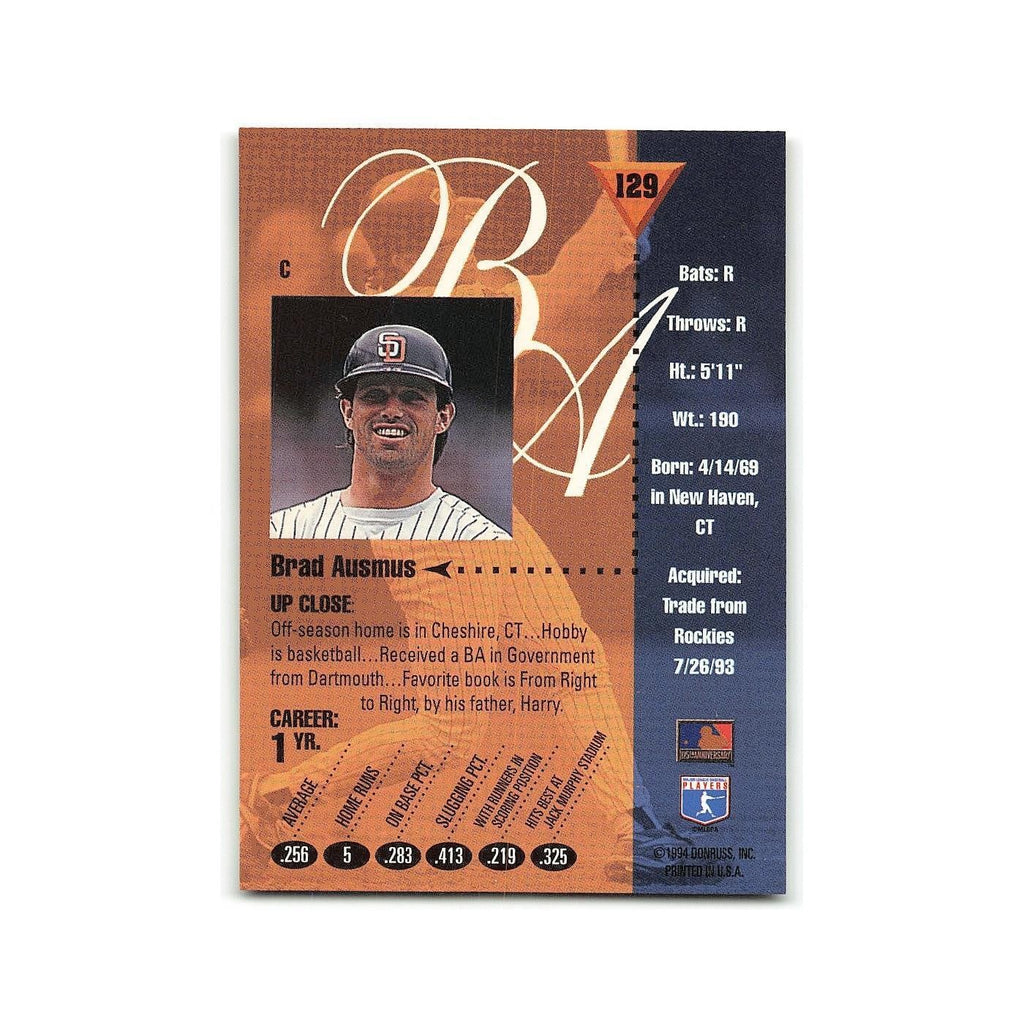 Brad Ausmus 1994 Studio #129 San Diego Padres Baseball Card NM