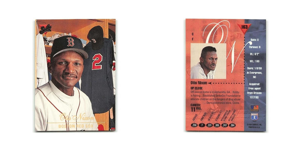 Otis Nixon 1994 Studio #163 Boston Red Sox Baseball Card NM