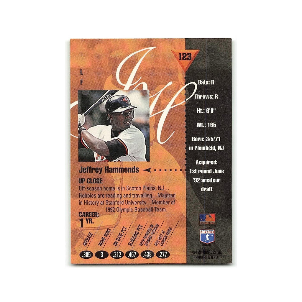 Jeffrey Hammonds 1994 Studio #123 Baltimore Orioles Baseball Card NM