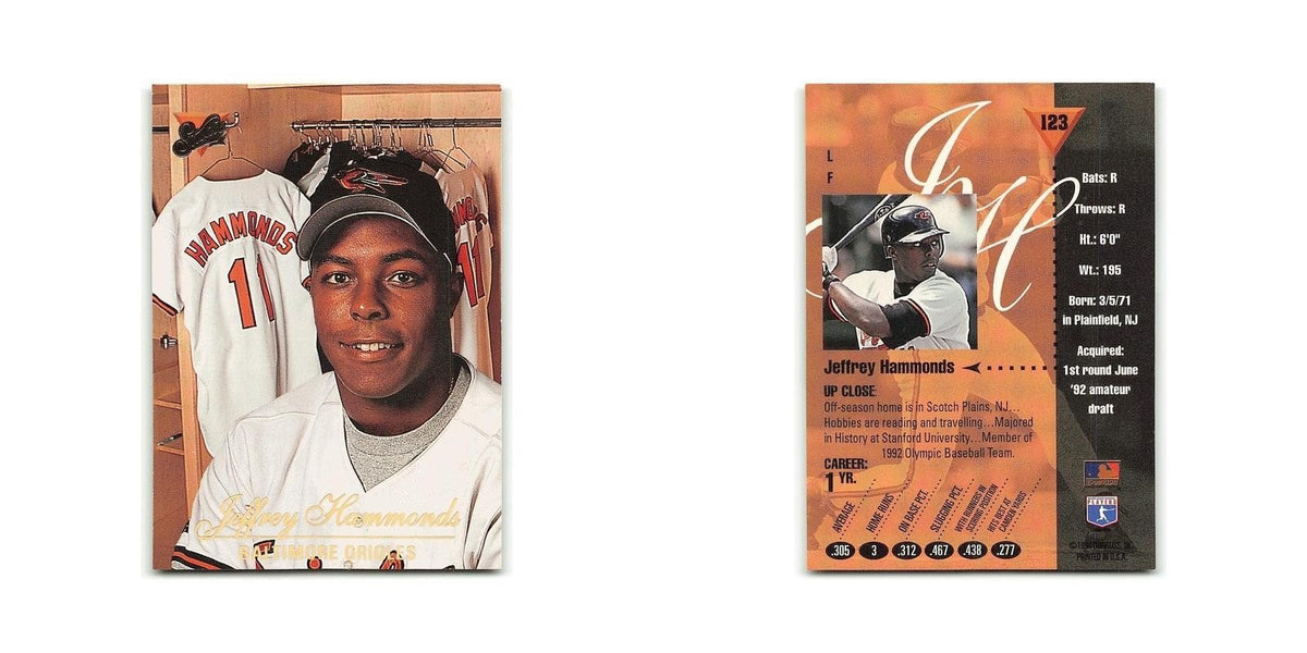 Jeffrey Hammonds 1994 Studio #123 Baltimore Orioles Baseball Card NM