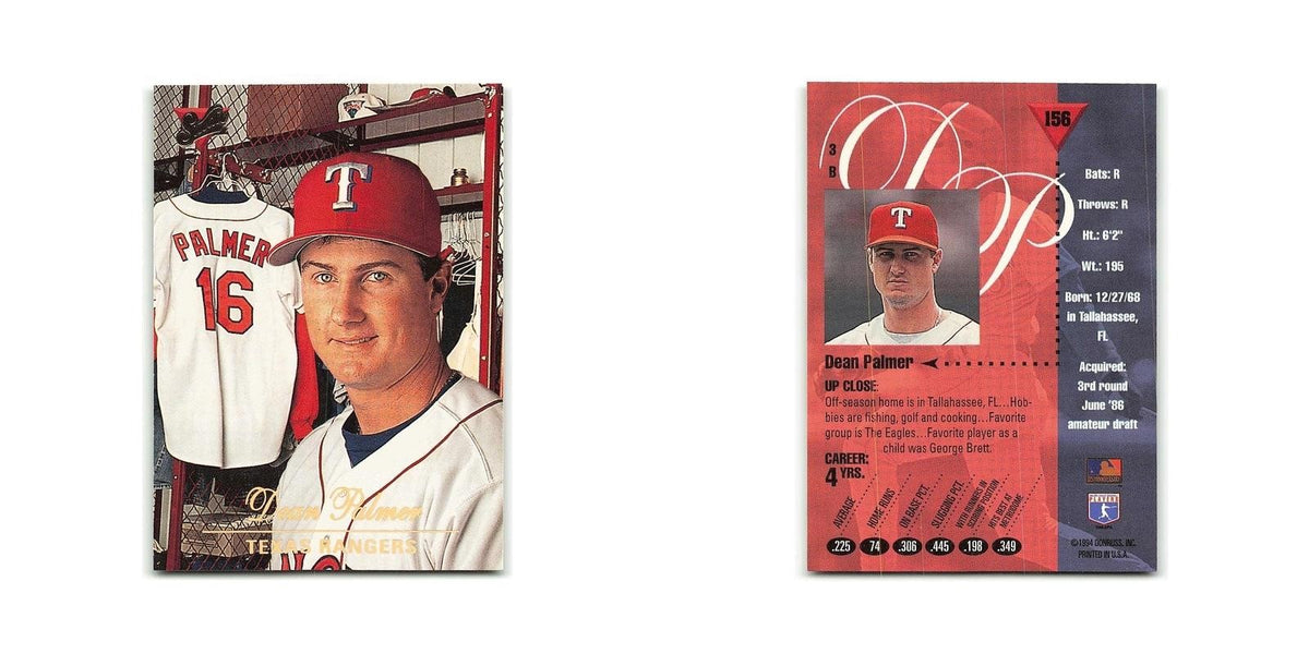 Dean Palmer 1994 Studio #156 Texas Rangers Baseball Card NM