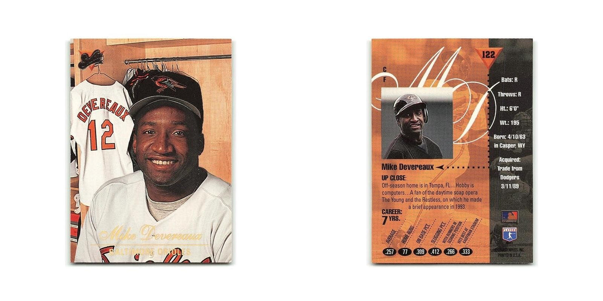 Mike Devereaux 1994 Studio #122 Baltimore Orioles Baseball Card NM