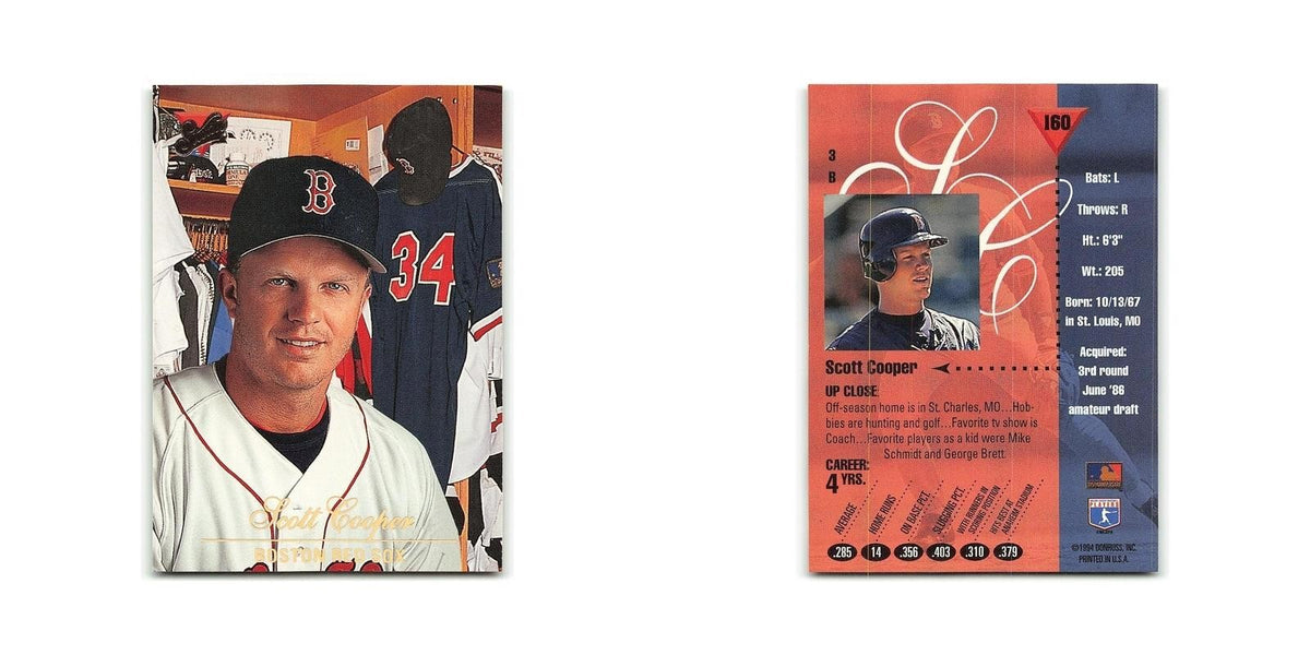 Scott Cooper 1994 Studio #160 Boston Red Sox Baseball Card NM