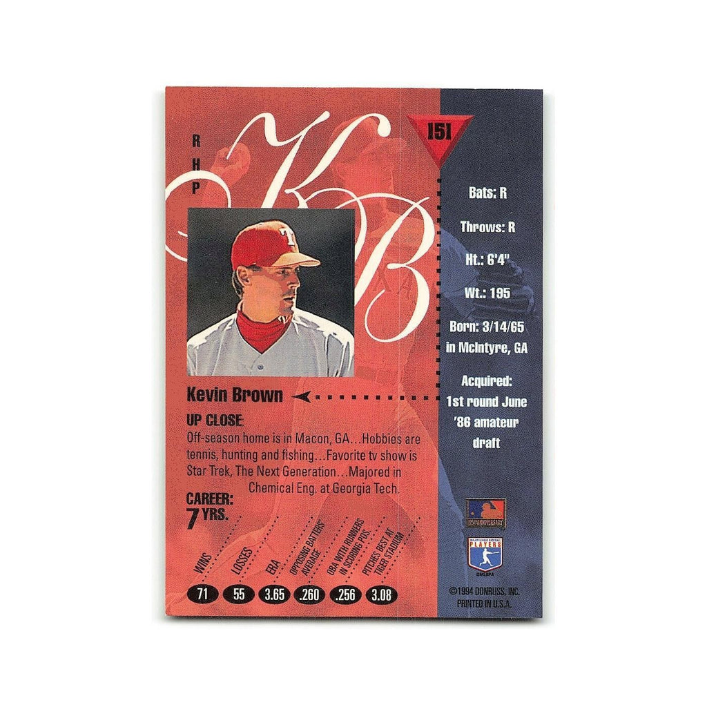 Kevin Brown 1994 Studio #151 Texas Rangers Baseball Card NM