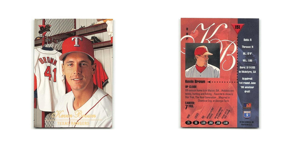 Kevin Brown 1994 Studio #151 Texas Rangers Baseball Card NM