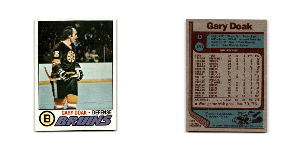 1977 Topps Gary Doak Boston Bruins #181