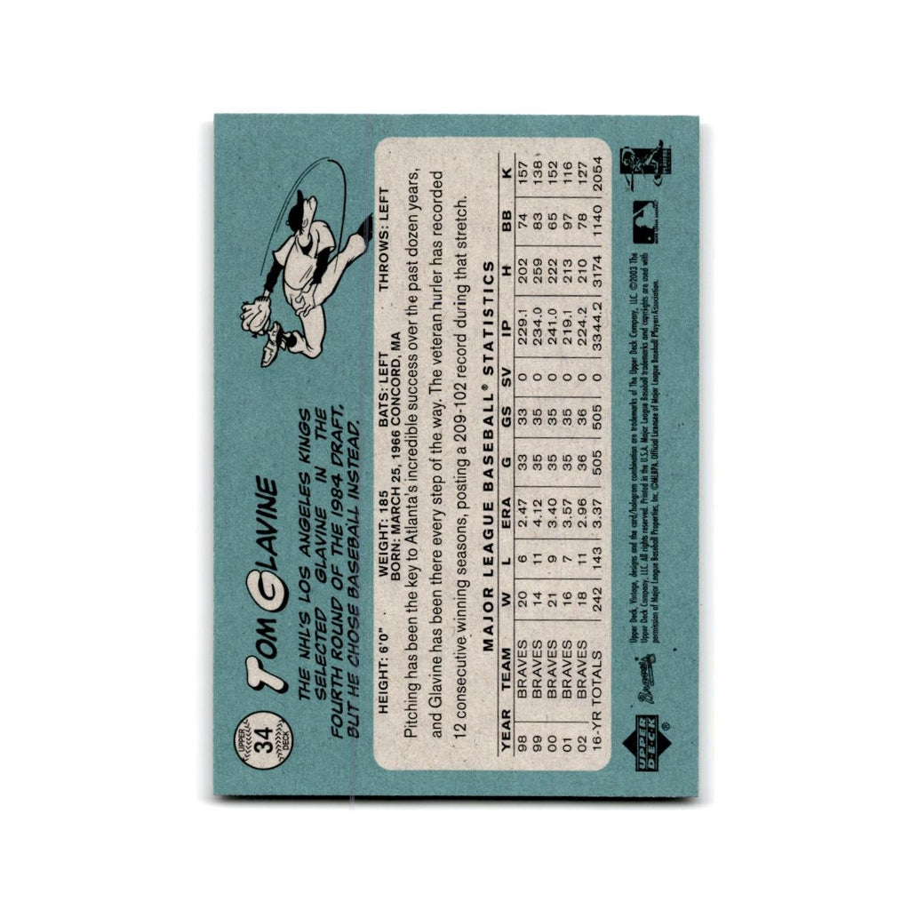 2003 Upper Deck Vintage Tom Glavine Braves #34