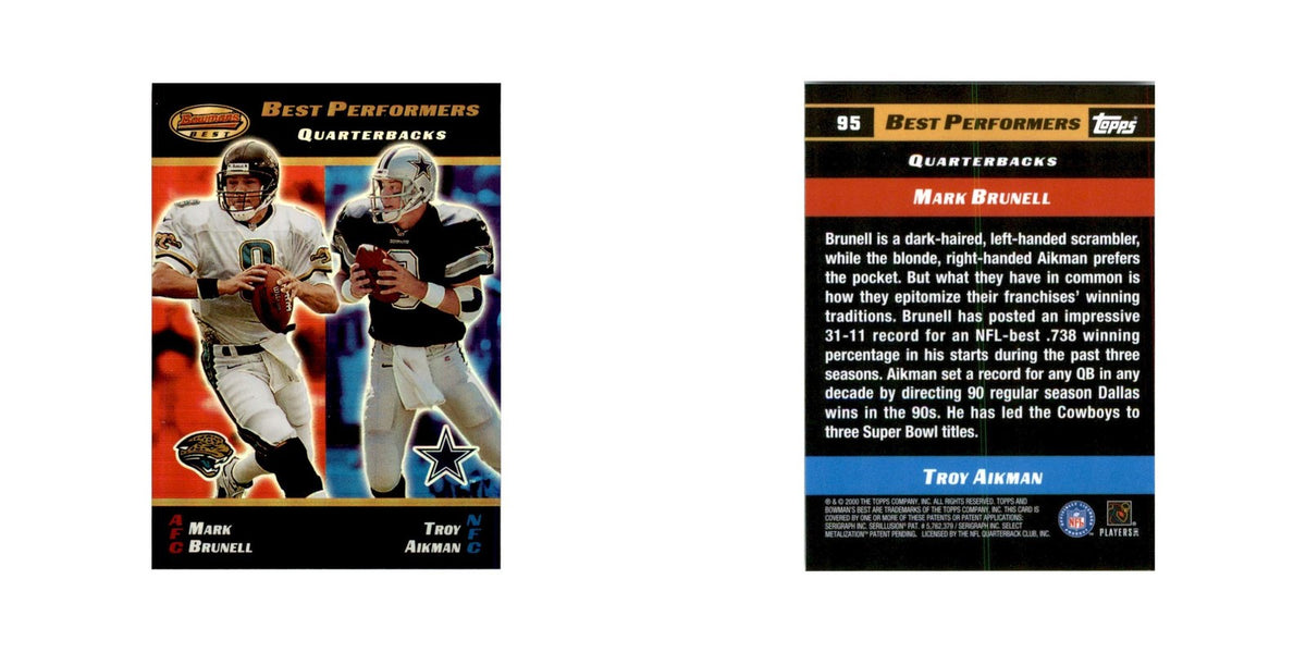 2000 Bowman's Best Mark Brunell/Troy Aikman Football Cards #95