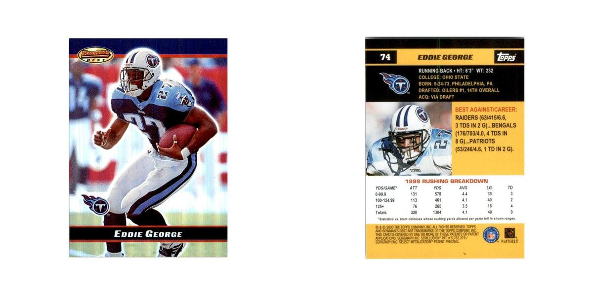 2000 Bowman's Best Eddie George Football Cards #74