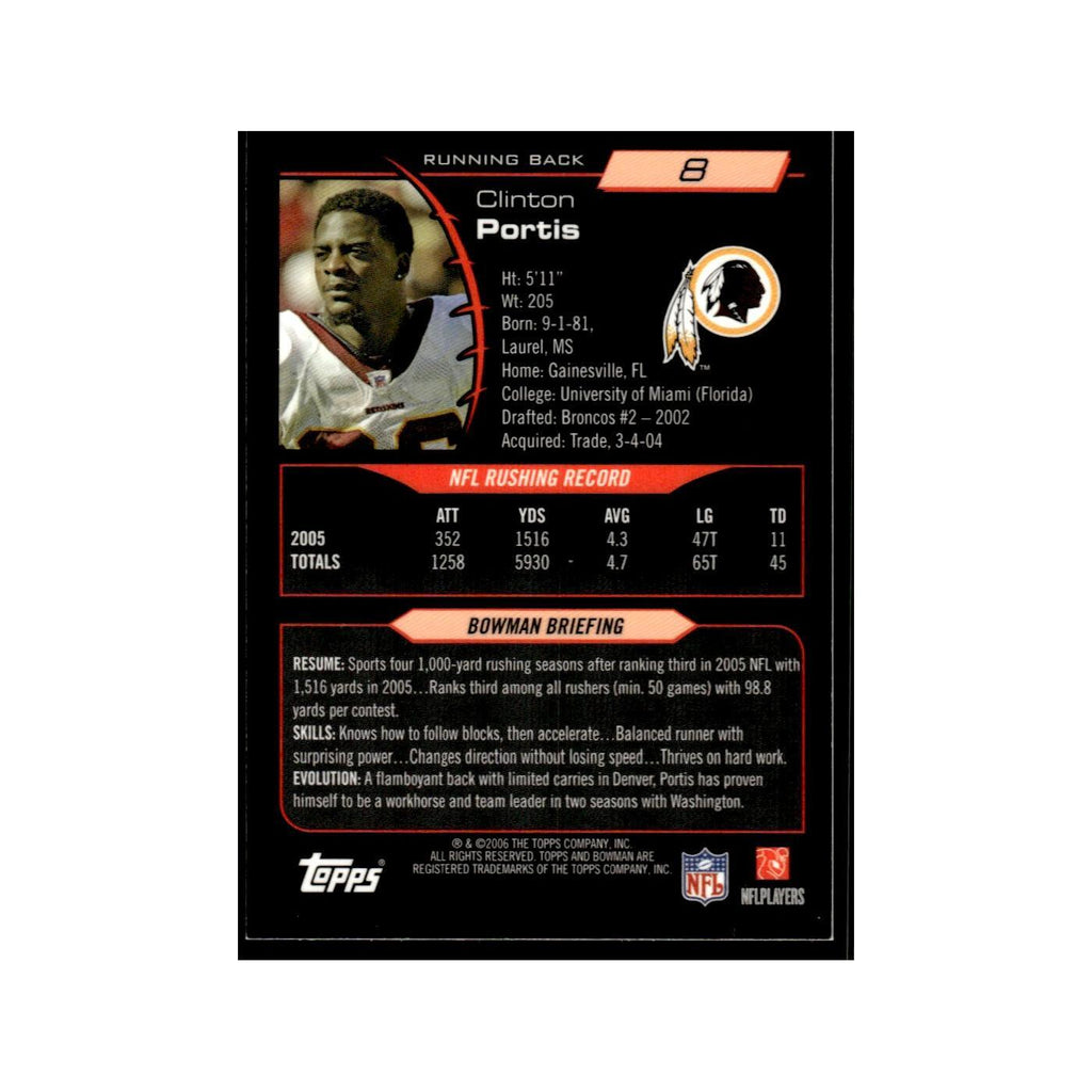 2006 Bowman Gold Clinton Portis Redskins #8