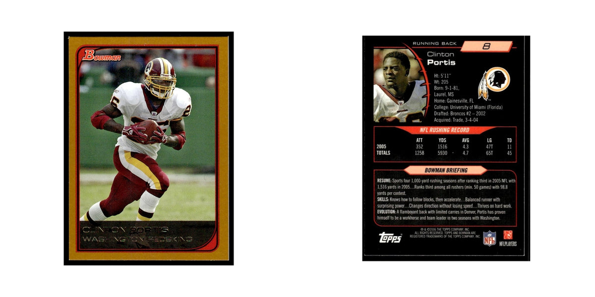 2006 Bowman Gold Clinton Portis Redskins #8