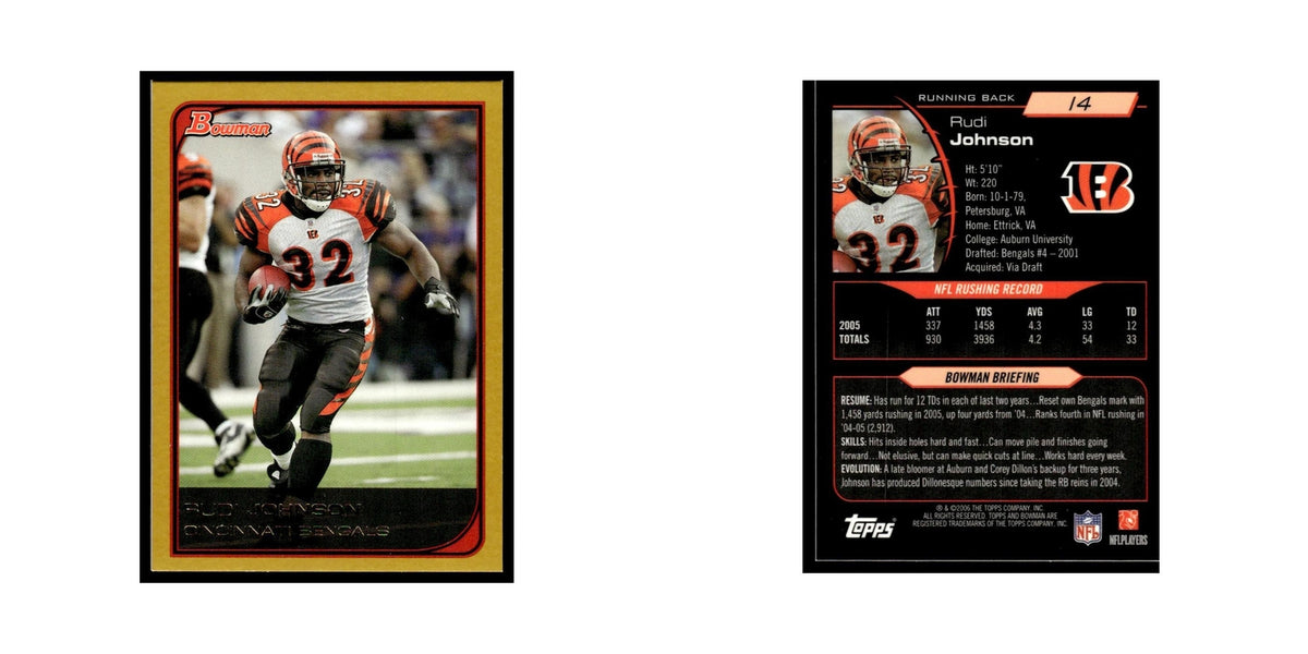 2006 Bowman Gold Rudi Johnson Bengals #14