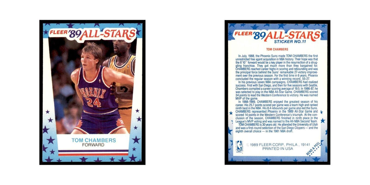 1989 Fleer Tom Chambers Basketball Cards #11