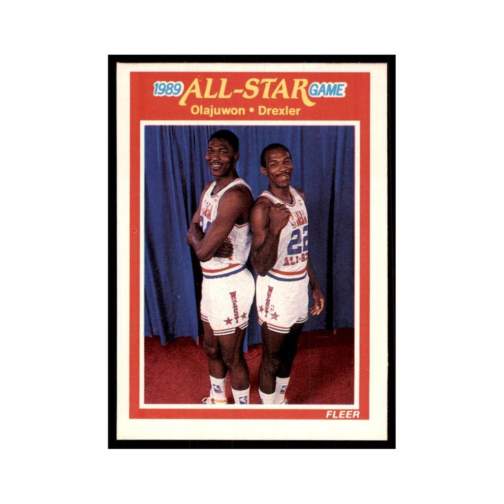 1989 Fleer Akeem Olajuwon/Clyde Drexler Basketball Cards #164