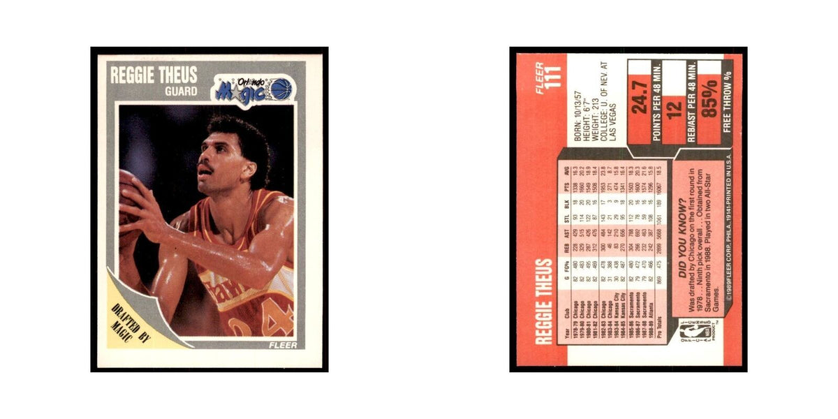 1989 Fleer Reggie Theus Basketball Cards #111