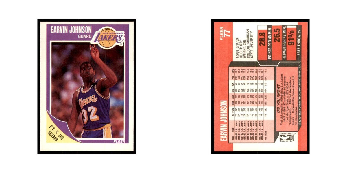 1989 Fleer Earvin Johnson Basketball Cards #77