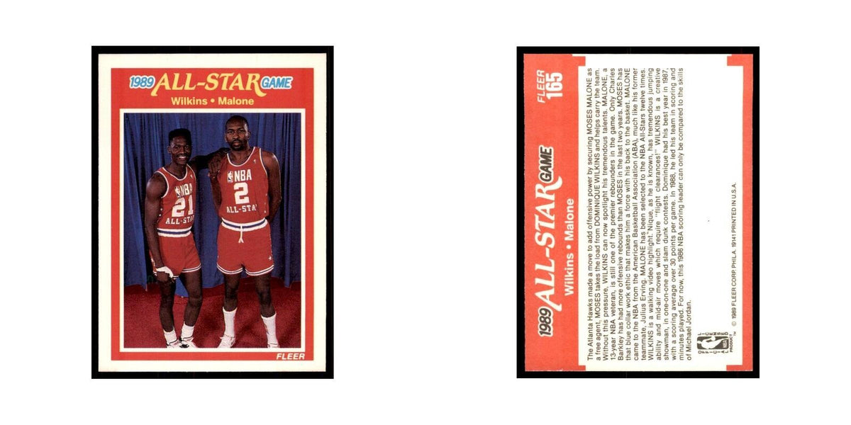 1989 Fleer Dominique Wilkins/Moses Malone Basketball Cards #165