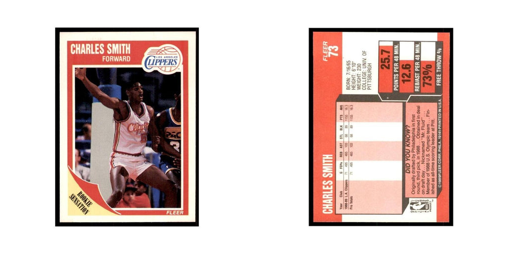 1989 Fleer Charles Smith Basketball Cards #73