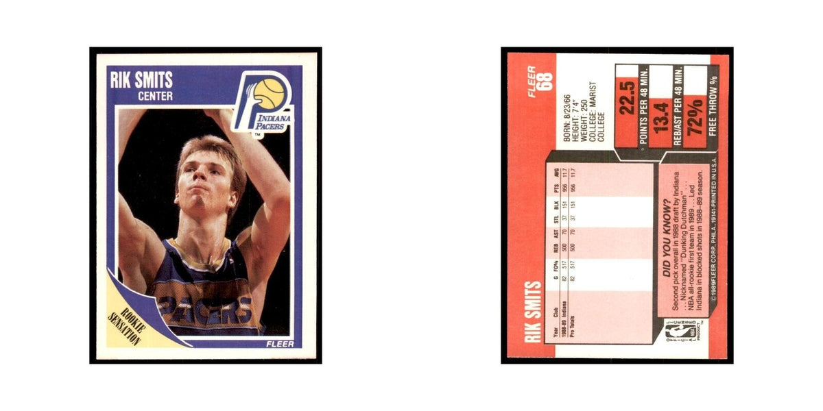 1989 Fleer Rik Smits Basketball Cards #68