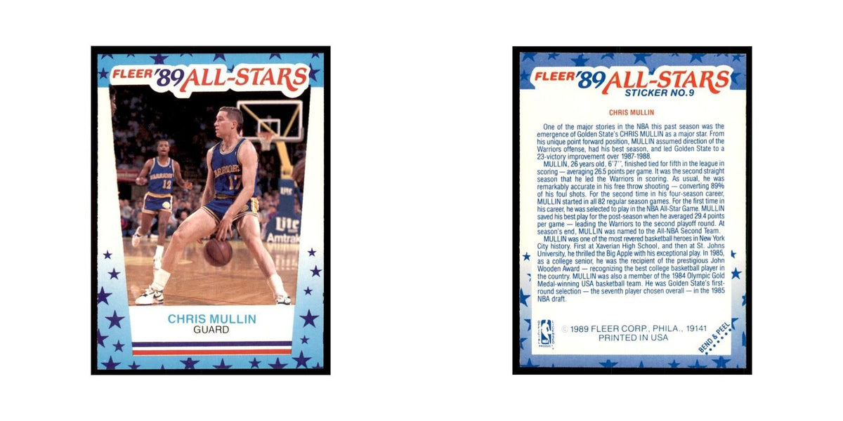 1989 Fleer Chris Mullin Basketball Cards #9