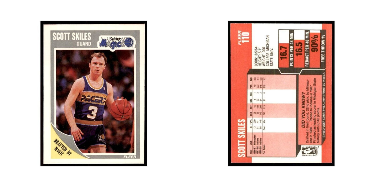 1989 Fleer Scott Skiles Basketball Cards #110