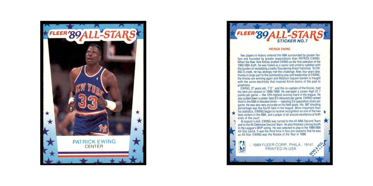 1989 Fleer Patrick Ewing Basketball Cards #7