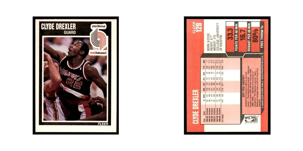1989 Fleer Clyde Drexler Basketball Cards #128
