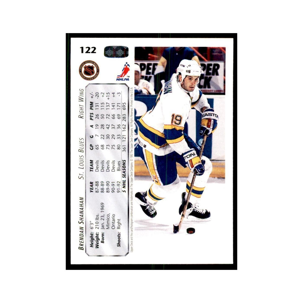 1992 Upper Deck Brendan Shanahan Hockey Cards #122