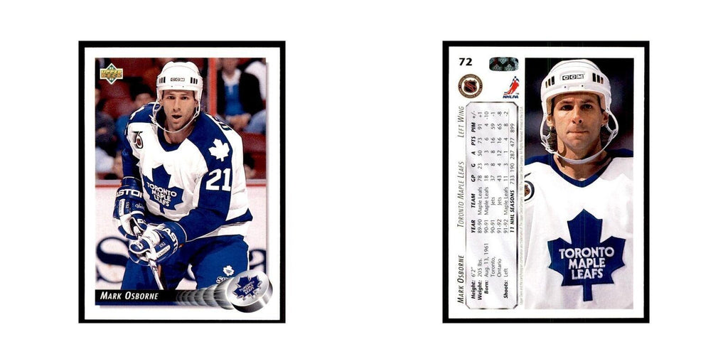 1992 Upper Deck Mark Osborne Hockey Cards #72