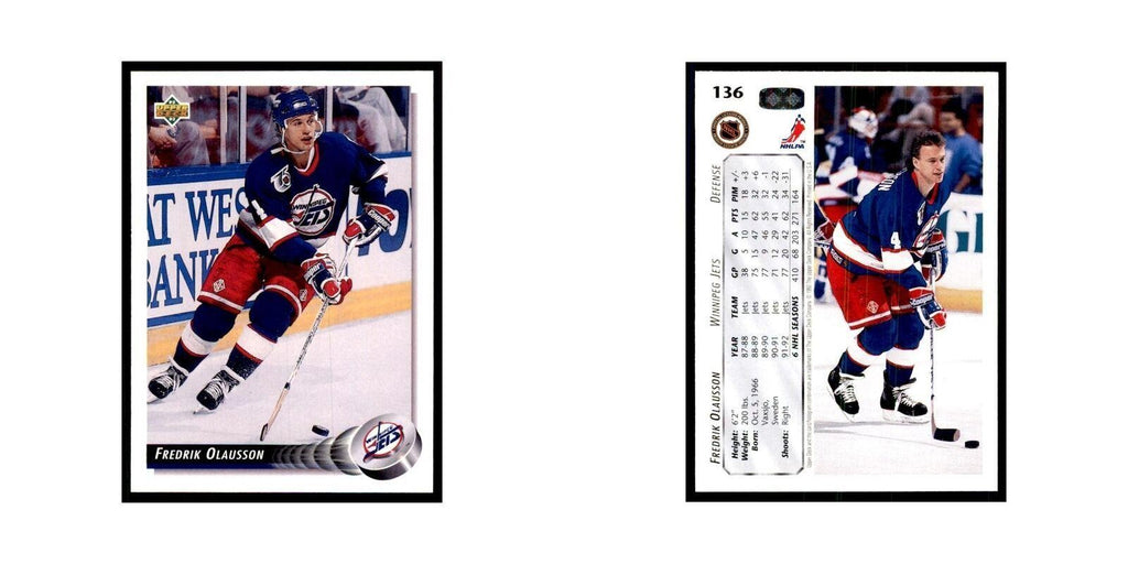 1992 Upper Deck Fredrik Olausson Hockey Cards #136