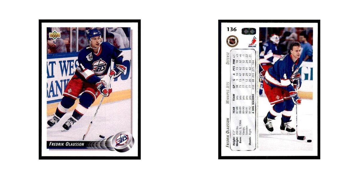 1992 Upper Deck Fredrik Olausson Hockey Cards #136