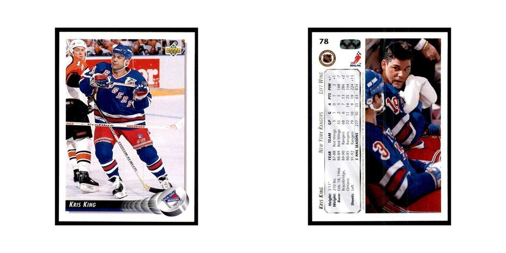 1992 Upper Deck Kris King Hockey Cards #78