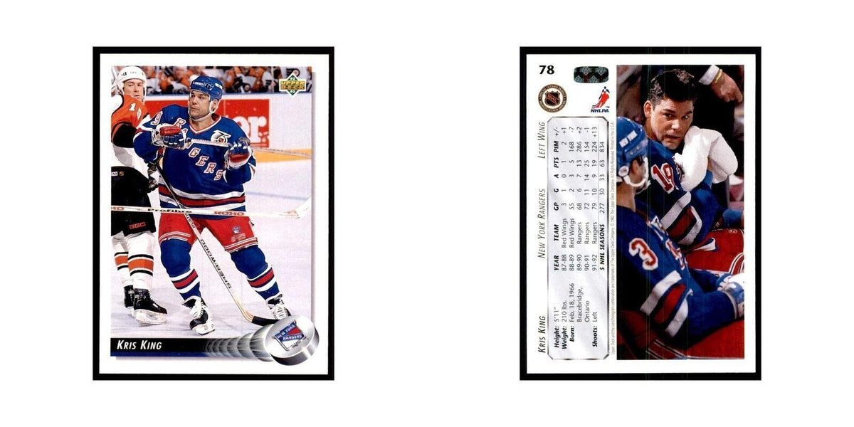 1992 Upper Deck Kris King Hockey Cards #78