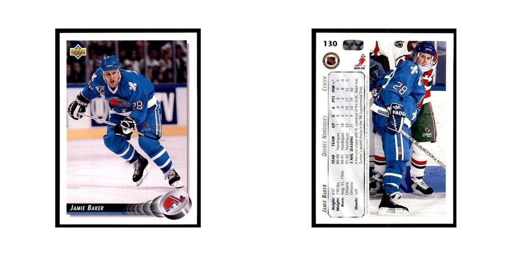 1992 Upper Deck Jamie Baker Hockey Cards #130