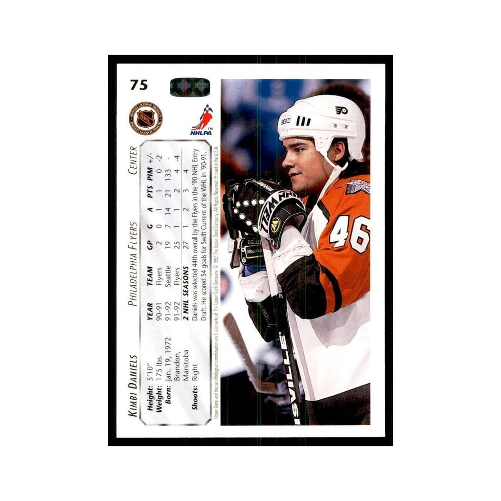 1992 Upper Deck Kimbi Daniels Hockey Cards #75