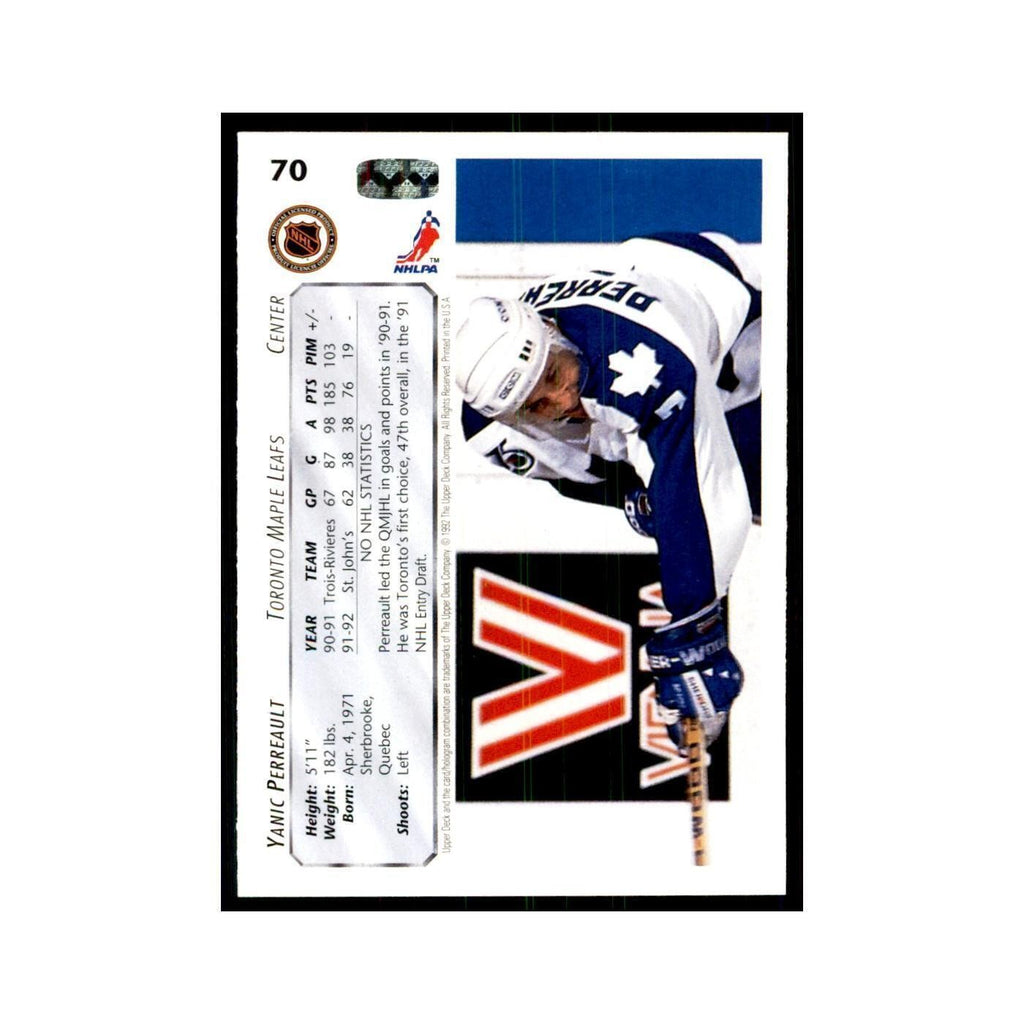 1992 Upper Deck Yanic Perreault Hockey Cards #70