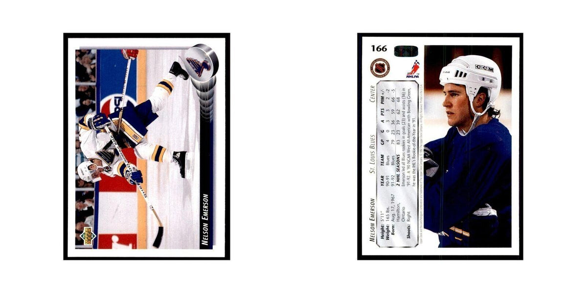 1992 Upper Deck Nelson Emerson Hockey Cards #166