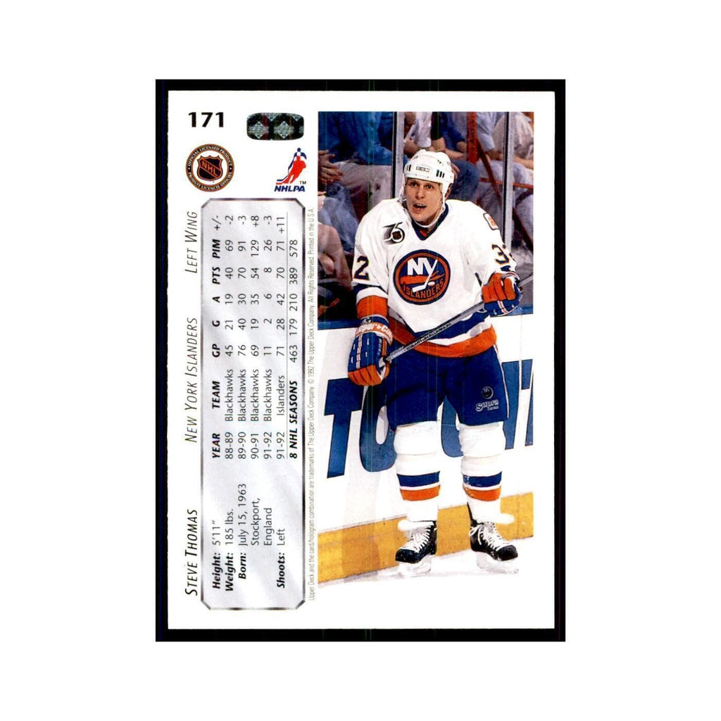 1992 Upper Deck Steve Thomas Hockey Cards #171