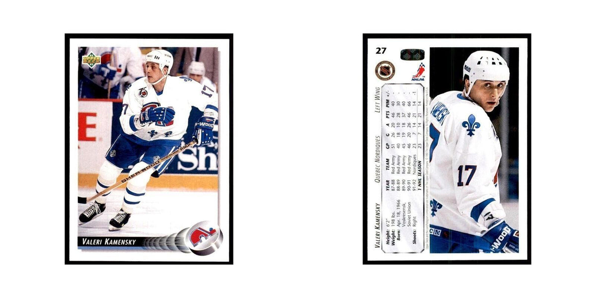 1992 Upper Deck Valeri Kamensky Hockey Cards #27
